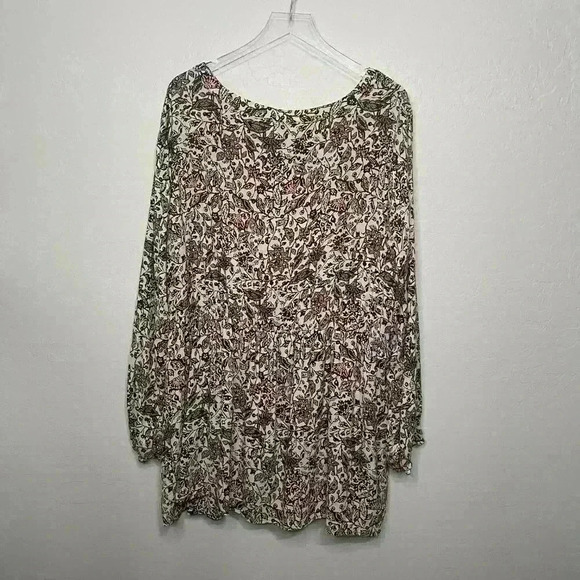 Torrid Multi Color Paisley Challis Lace Up Babydoll Blouse 4 4X 26 - Picture 7 of 7
